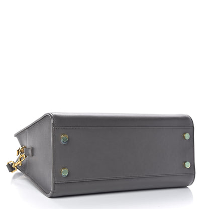 Saint Laurent Calfskin Small Monogram Cabas Grey 5 of 10