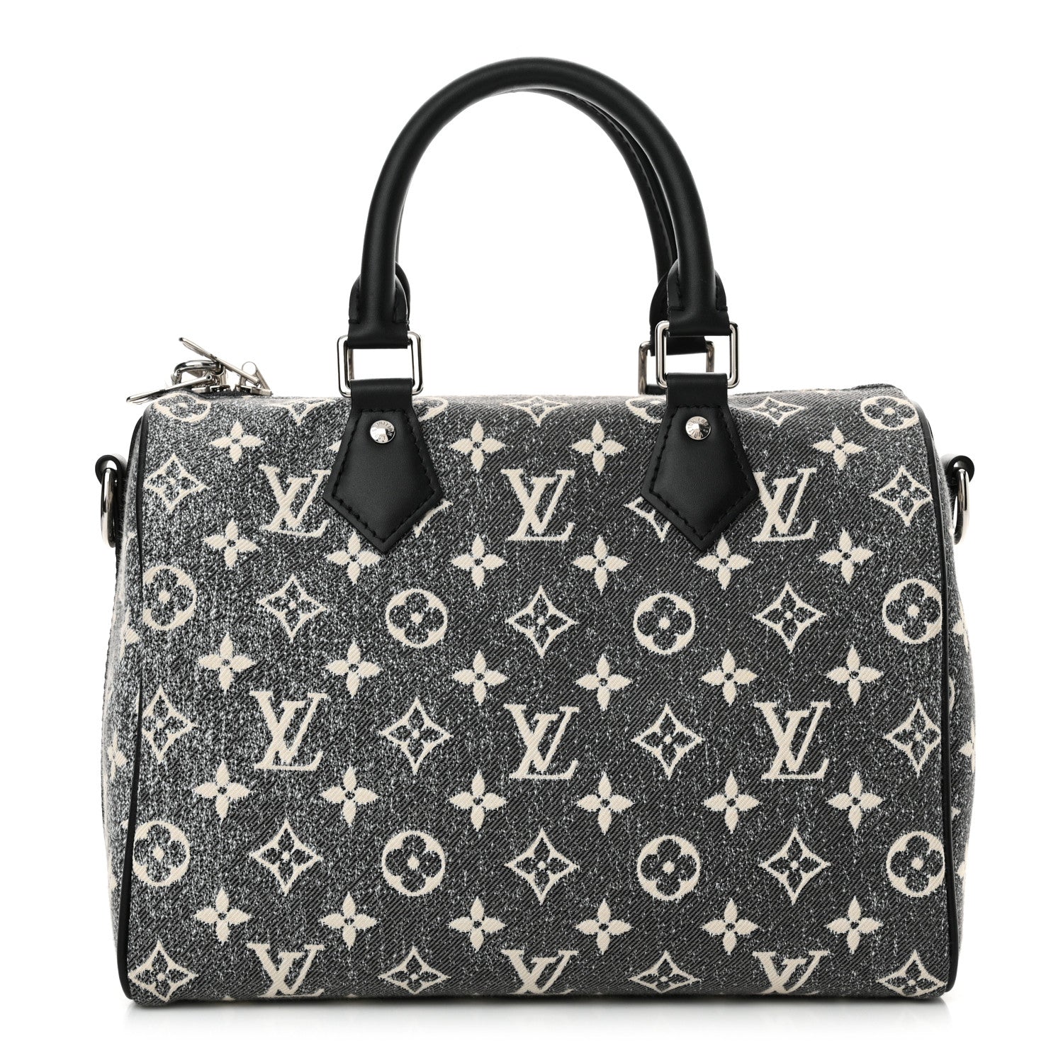Louis Vuitton Denim Monogram Jacquard Speedy Bandouliere 25 Black 1 of 9