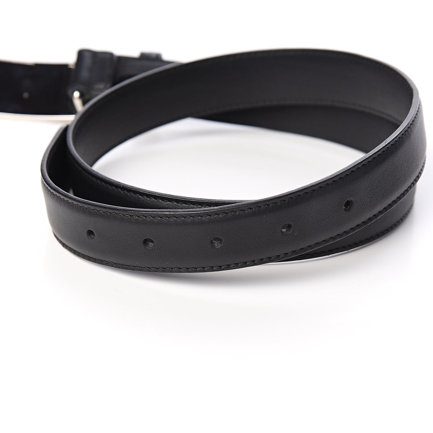 Calfskin Horsebit Crystal Belt 80 32 Black