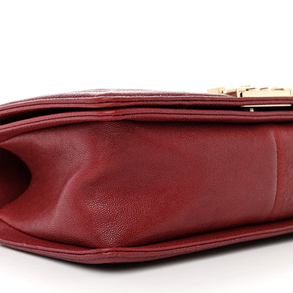 Chanel Caviar Chevron Quilted Medium Boy Flap Red 9 of 10
