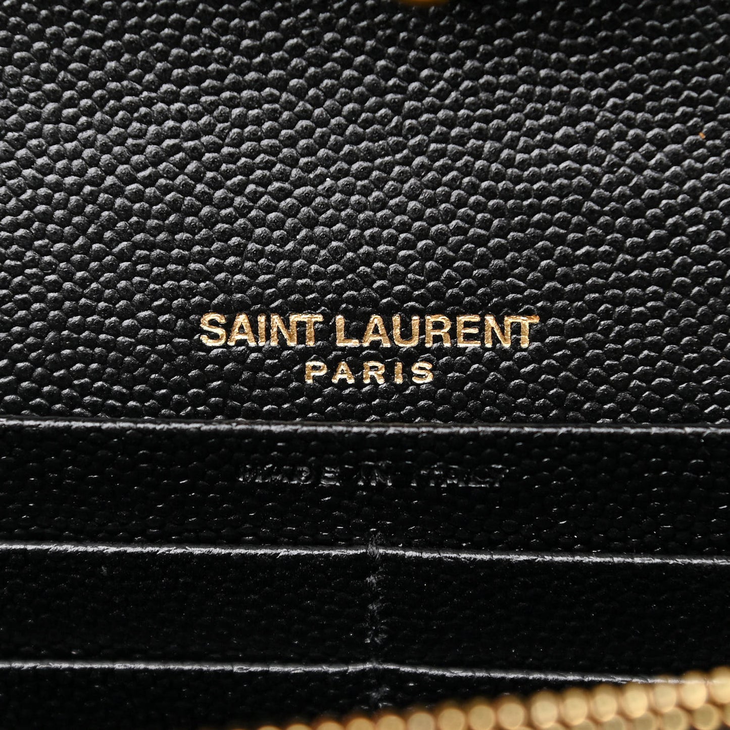 Grain De Poudre Matelasse Chevron Monogram Chain Wallet Black