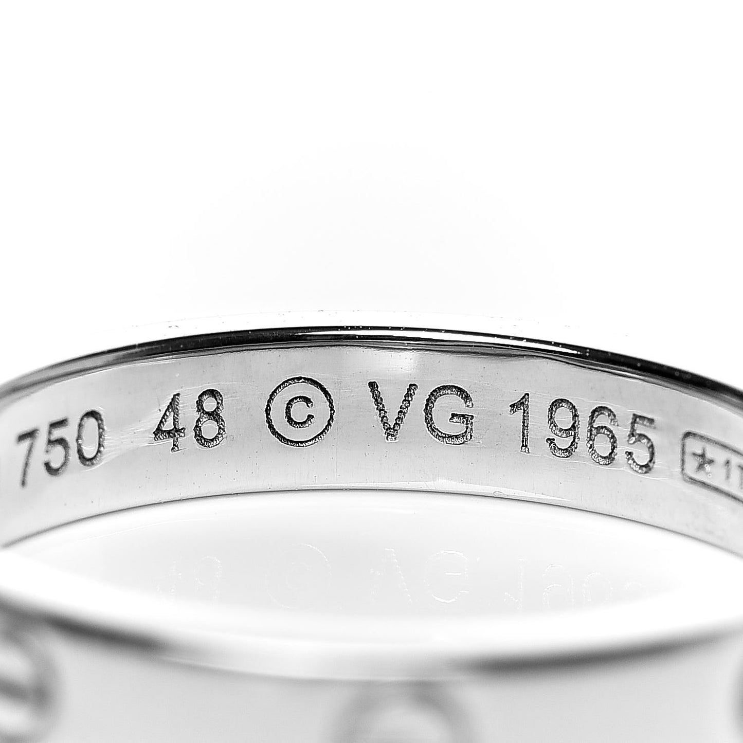 18K White Gold Diamond Ceramic LOVE Ring Set 48 4.5