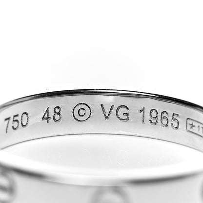 Cartier 18K White Gold Diamond Ceramic LOVE Ring Set 48 4.5 6 of 8