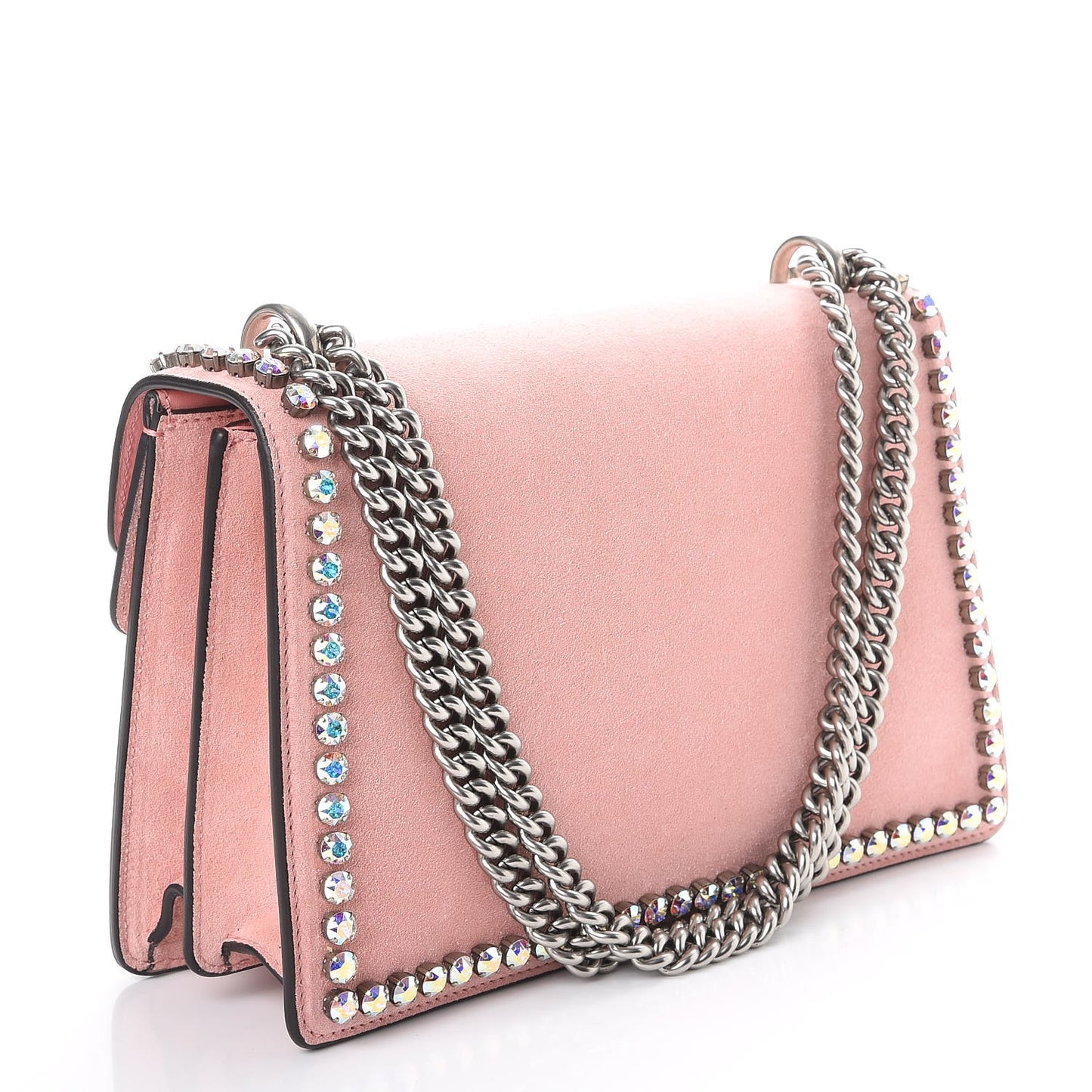 Suede Crystal Small Dionysus Shoulder Bag Peonia