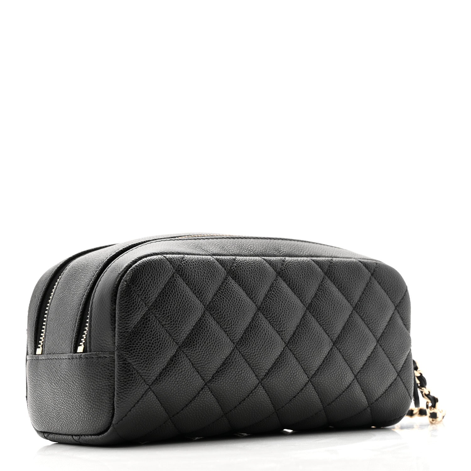 Chanel Caviar Quilted Toiletry Case With Chain Black 3 of 8