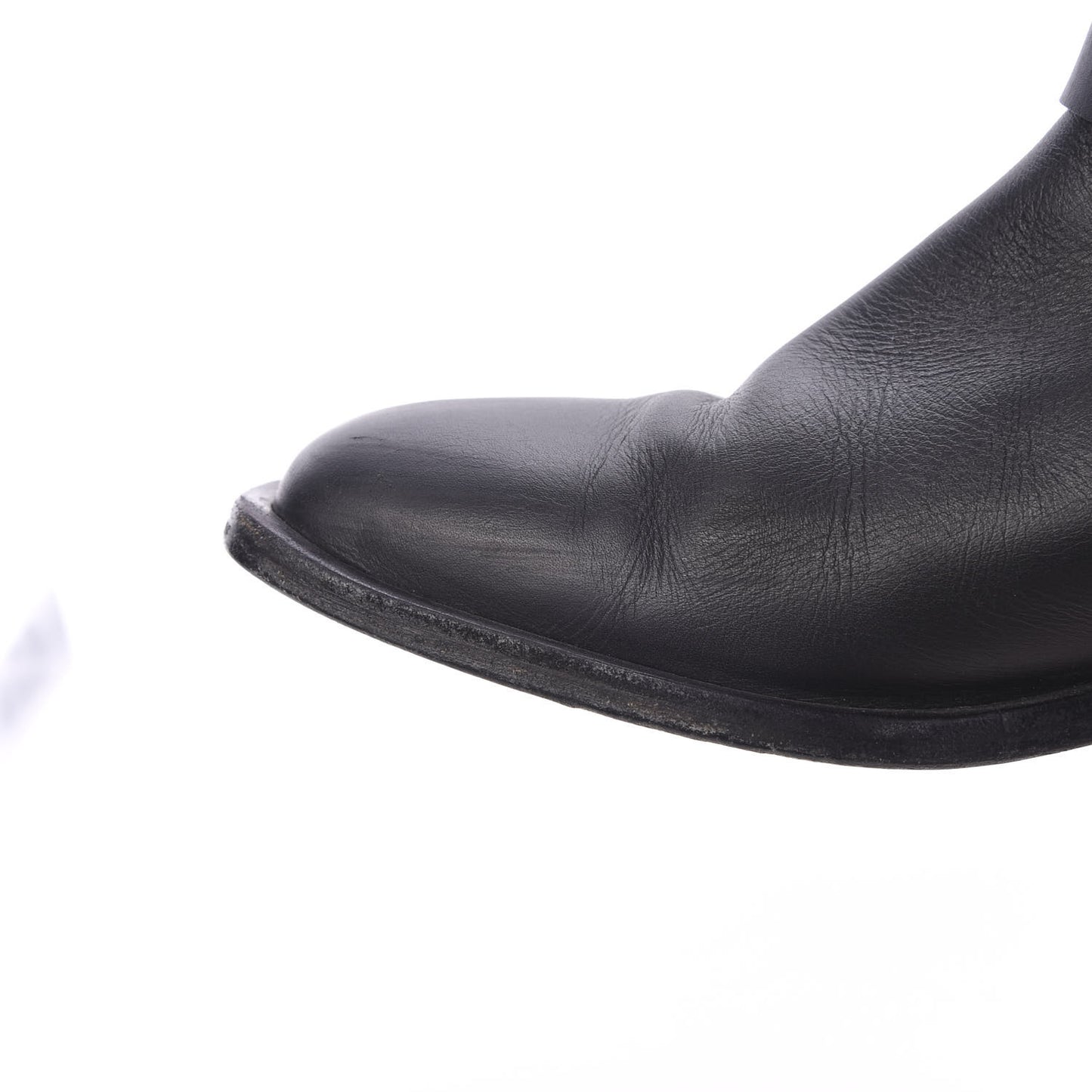 Calfskin Asymmetrical Mid Calf Boots 39 Black