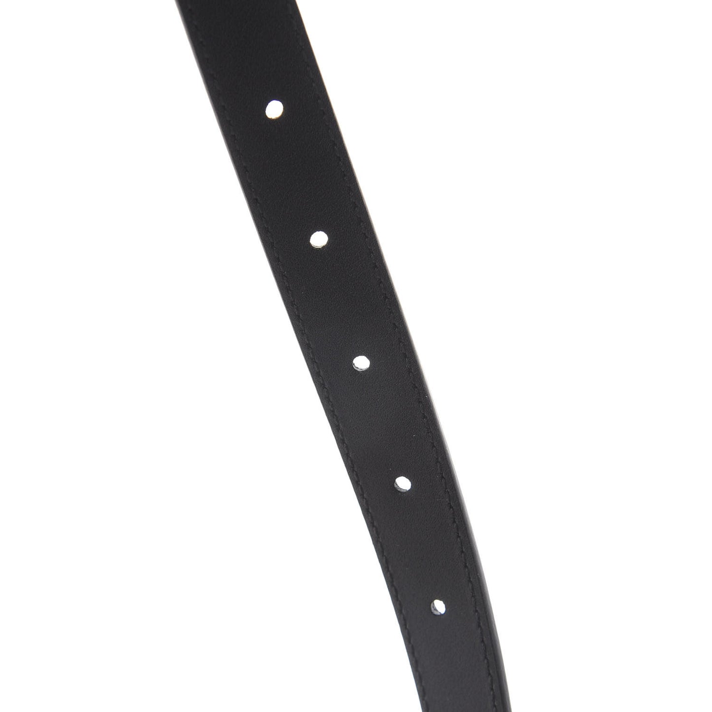 Moon Calfskin Pearl Double G 20mm Belt 80 32 Black Cream