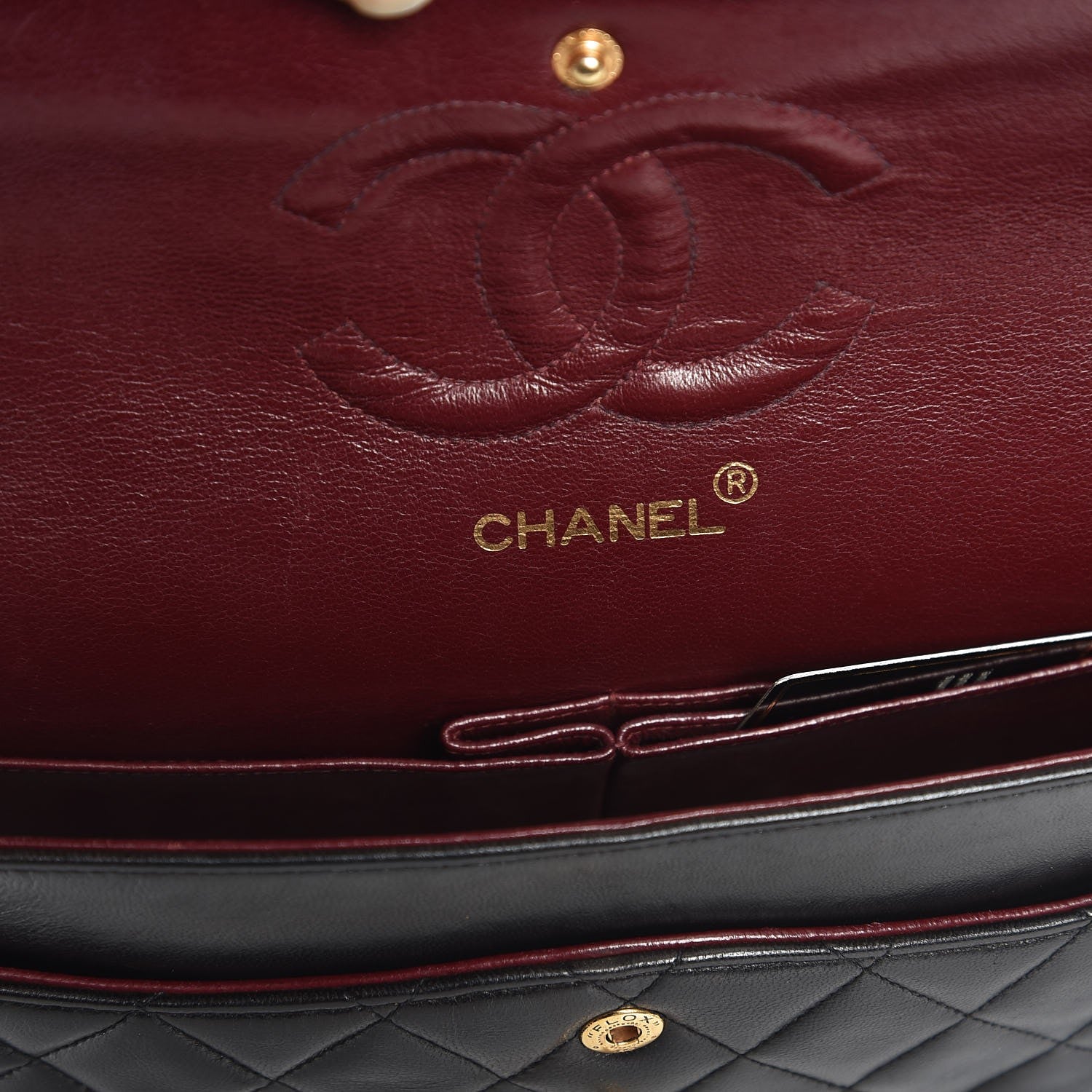 Chanel Lambskin Quilted Medium Double Flap Black 8 of 10