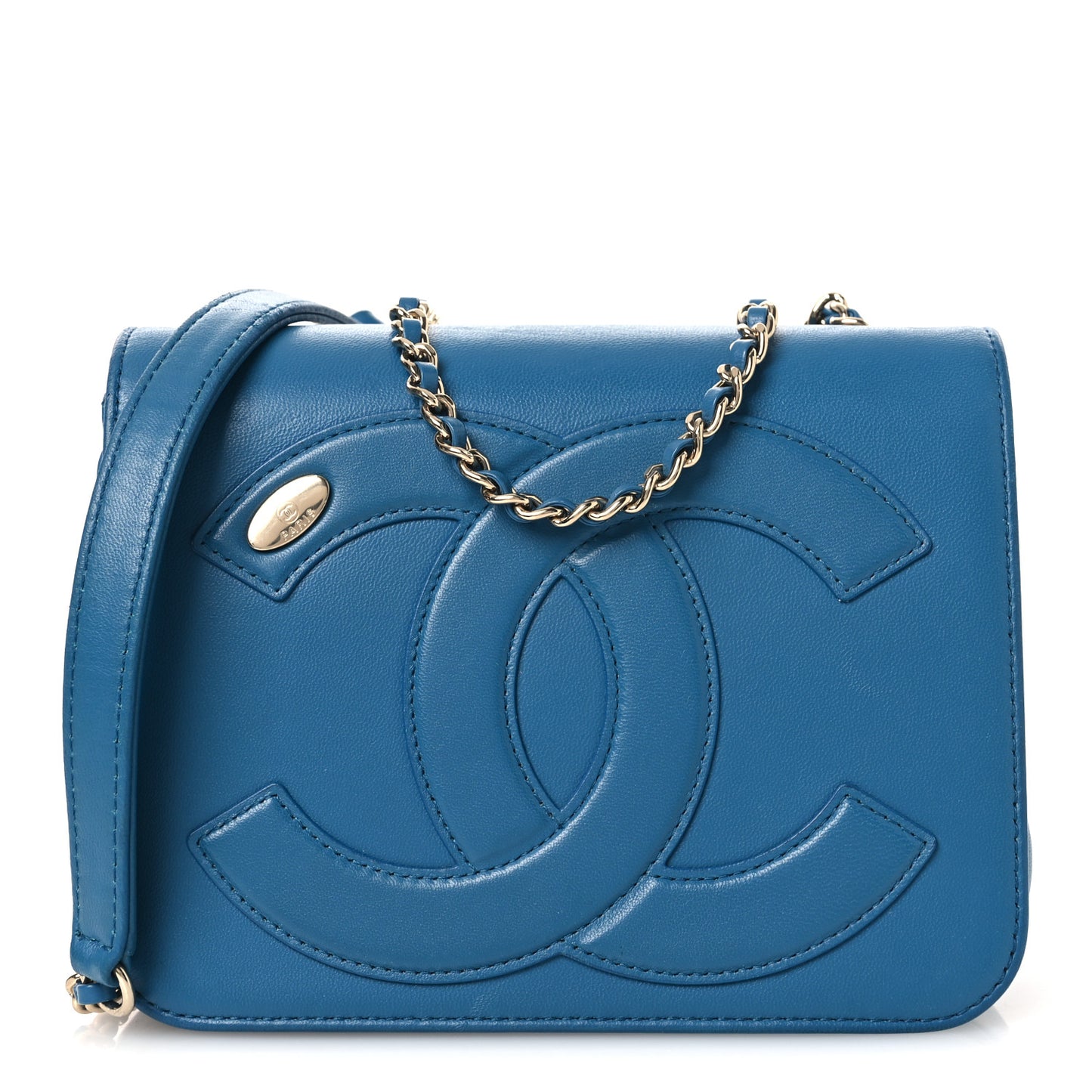 Lambskin CC Mania Flap Bag Turquoise