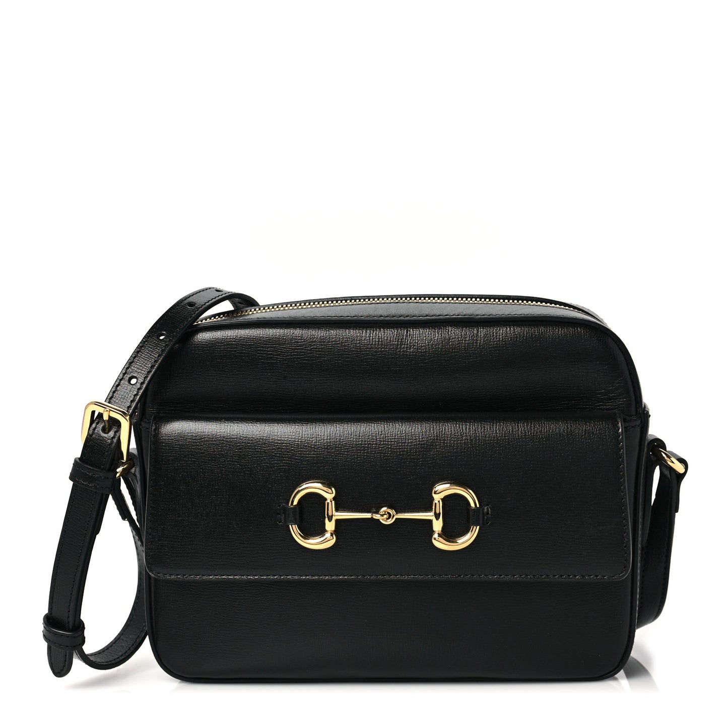 Textured Calfskin Small Horsebit 1955 Shoulder Bag Black