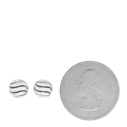 David Yurman Sterling Silver 8mm Sculpted Cable Stud Earrings 2 of 4