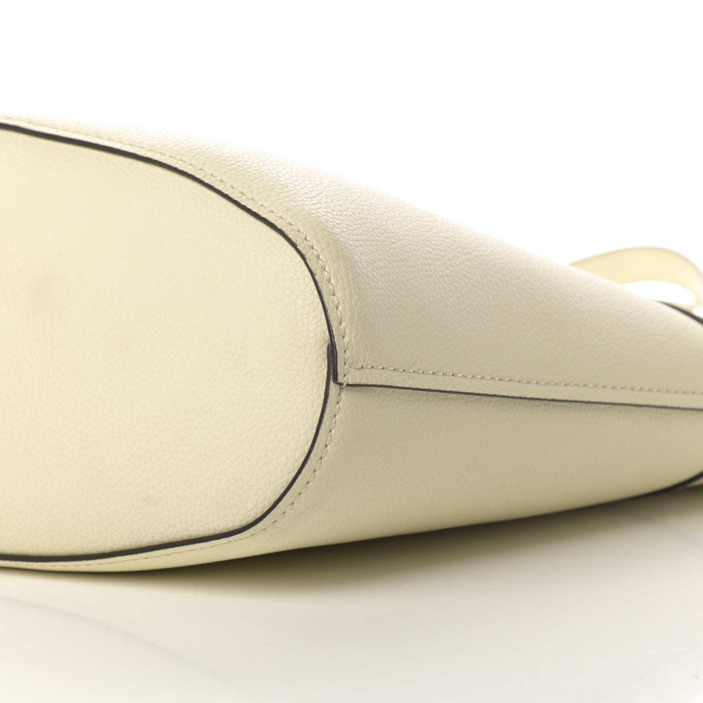 Smooth Grained Calfskin Small Aby Tote White