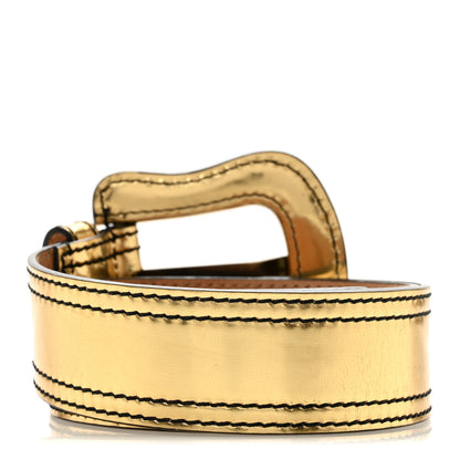 Fendi Metallic Patent B Belt 80 32 Gold 2 of 5