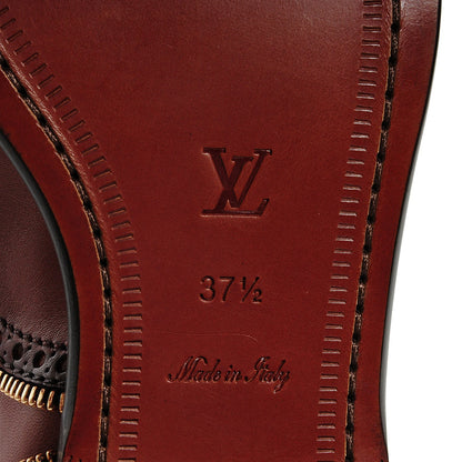 Louis Vuitton Calfskin Tomboy Richelieu Oxford Flats 37.5 Cognac 6 of 8