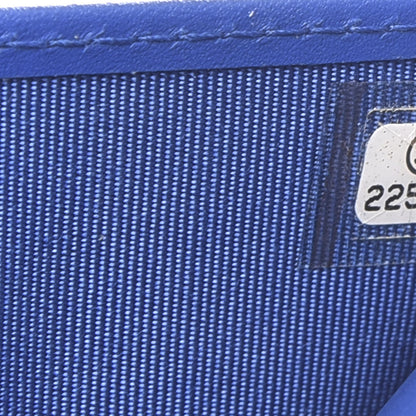 Chanel Caviar Chevron Quilted Compact Flap Wallet Bright Blue 8 of 9