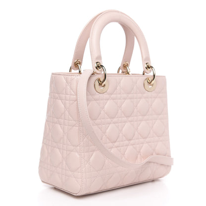 Christian Dior Lambskin Cannage Medium Lady Dior Light Pink 3 of 10