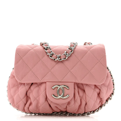 Chanel Washed Lambskin Quilted Mini Chain Around Messenger Pink 1 of 12