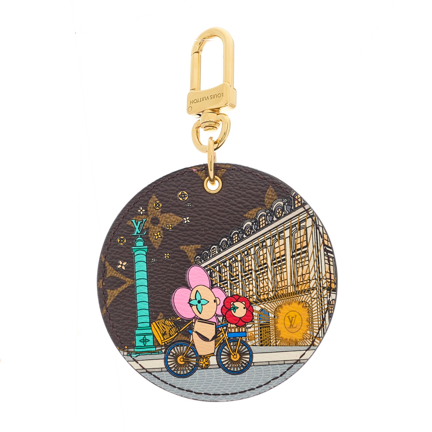 Monogram 2022 Christmas Animation Paris Bag Charm Key Ring Pink