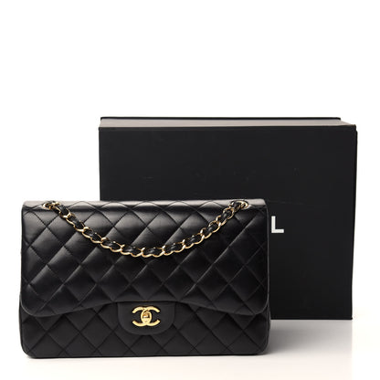 Chanel Lambskin Quilted Jumbo Double Flap Black 17 of 17