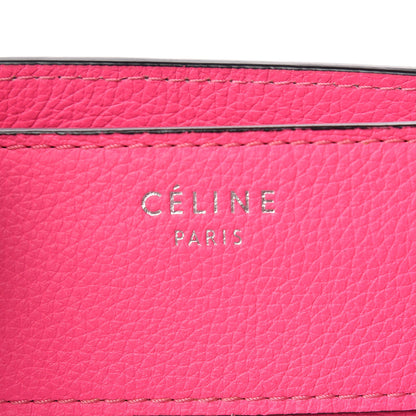 Celine Drummed Calfskin Mini Luggage Fluo Pink 6 of 13