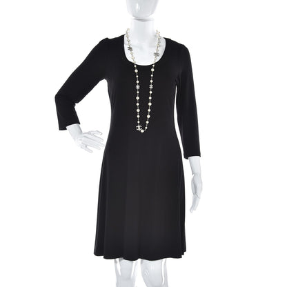 Chanel Crystal Pearl CC Long Necklace Silver 2 of 4