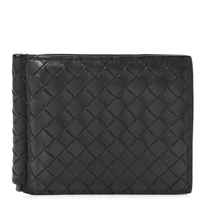 Bottega Veneta Nappa Intrecciato Bi-Fold Money Clip Wallet Black 1 of 9