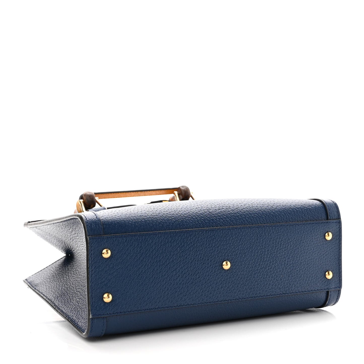 Textured Dollar Calfskin Web Small Diana Tote Bag Royal Crop