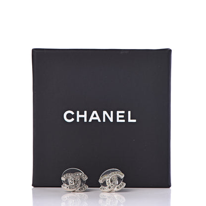 Chanel Crystal CC Earrings Silver 5 of 5