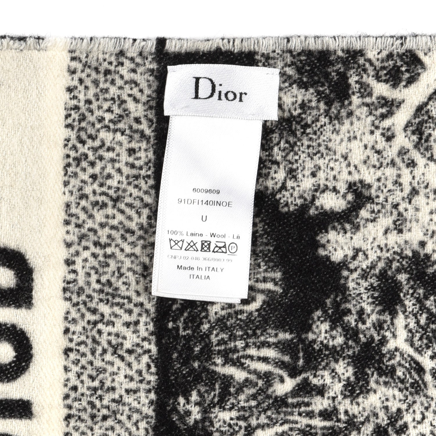 Christian Dior Cashmere Wool Toile De Jouy Throw Blanket Black White 3 of 3