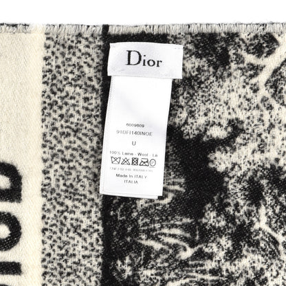 Christian Dior Cashmere Wool Toile De Jouy Throw Blanket Black White 3 of 3