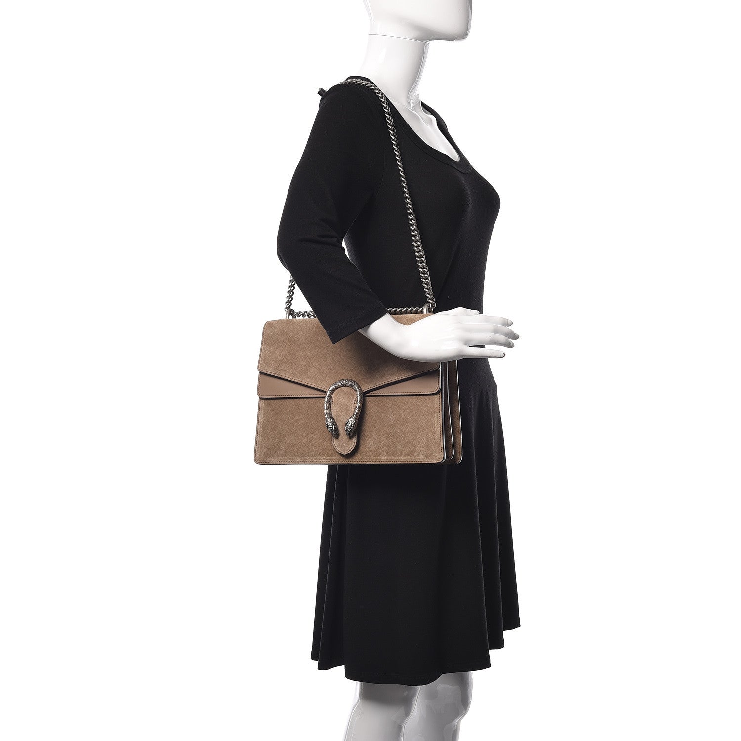 Gucci Suede Medium Dionysus Shoulder Bag Taupe 2 of 14