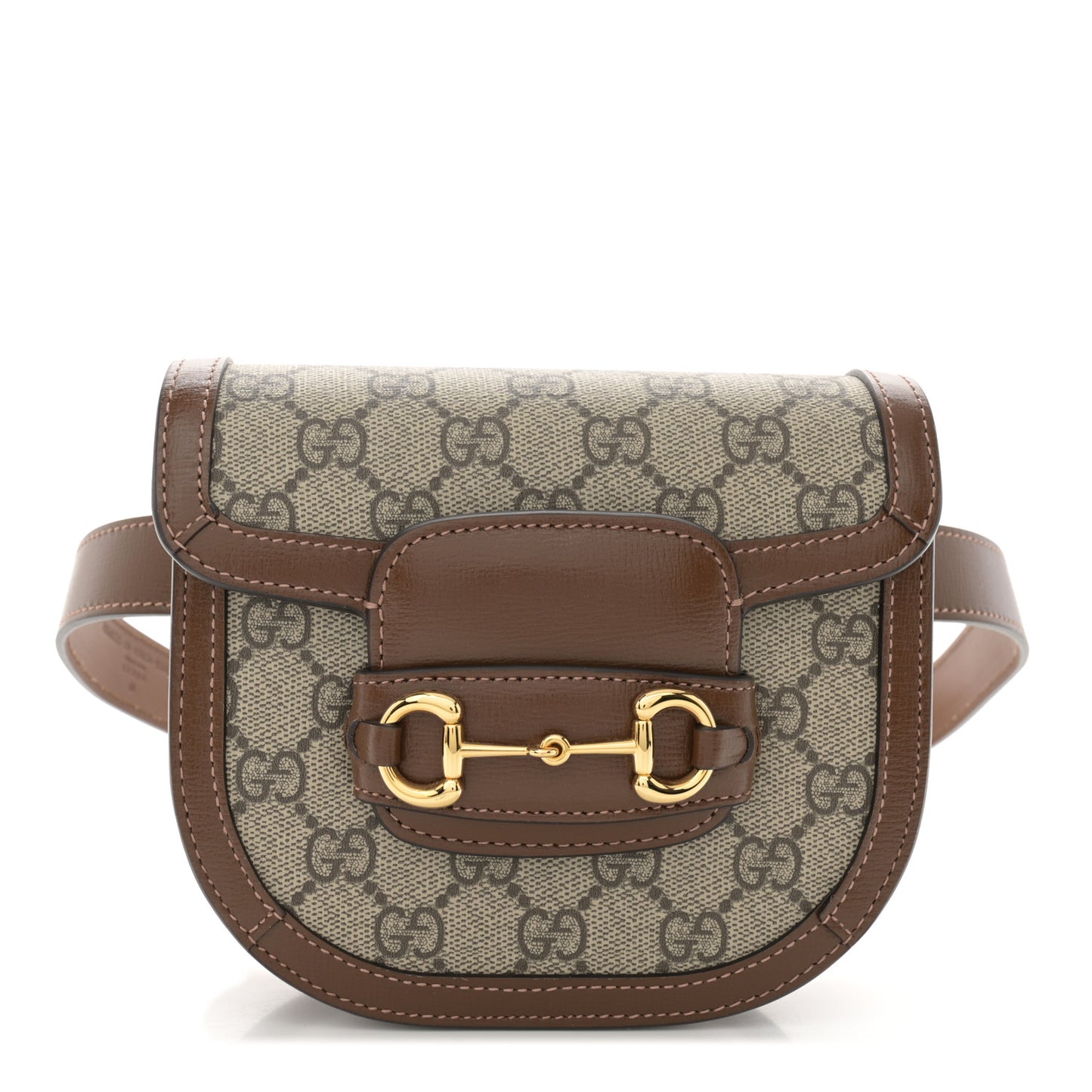 GG Supreme Monogram Horsebit 1955 Belt Bag Beige Brown Sugar