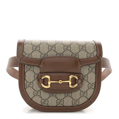 Gucci GG Supreme Monogram Horsebit 1955 Belt Bag Beige Brown Sugar 1 of 12