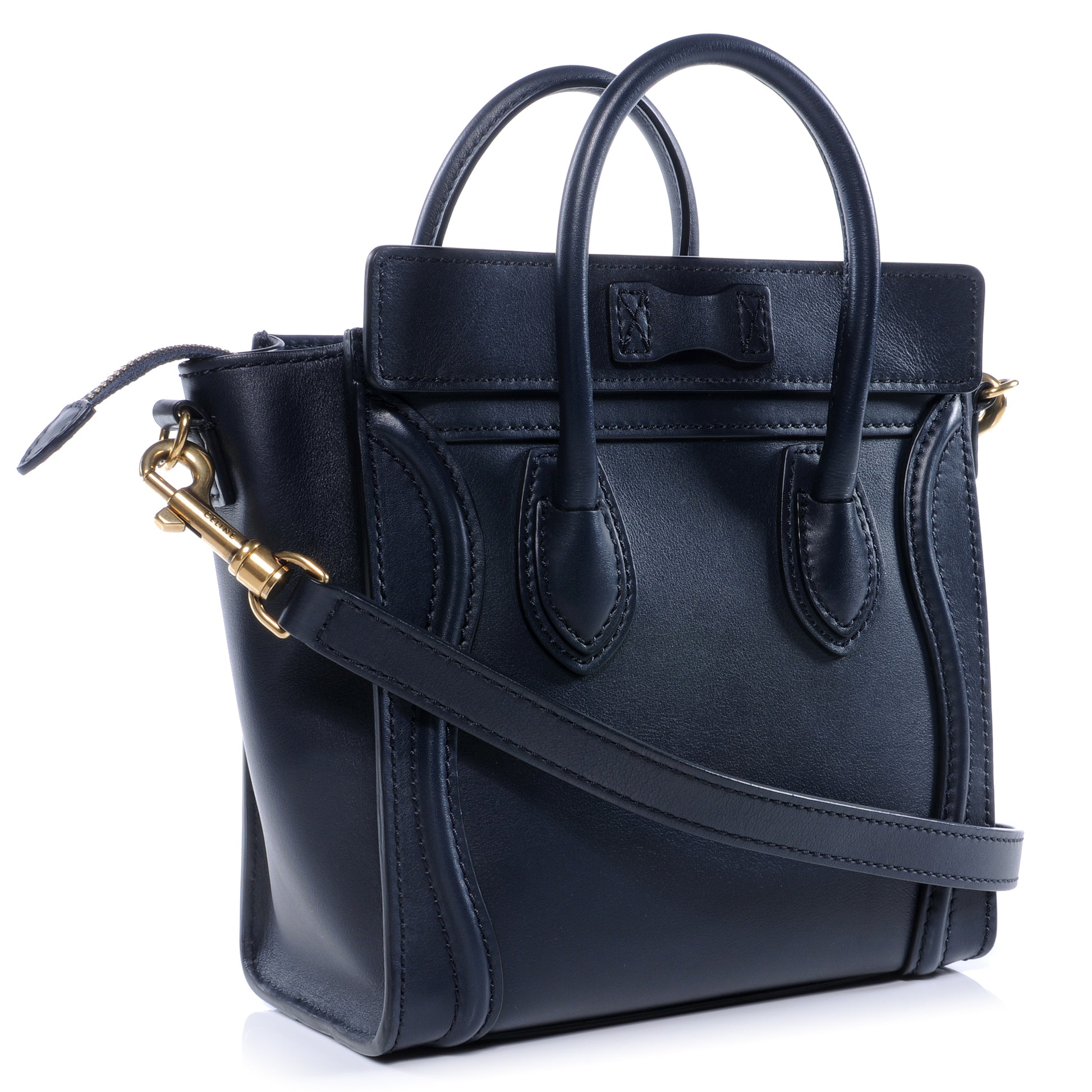 Celine Smooth Calfskin Nano Luggage Navy 3 of 9