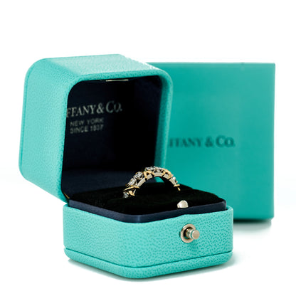 Tiffany Platinum 18K Yellow Gold Diamond Schlumberger Sixteen Stone Ring 54/6.75 7 of 7