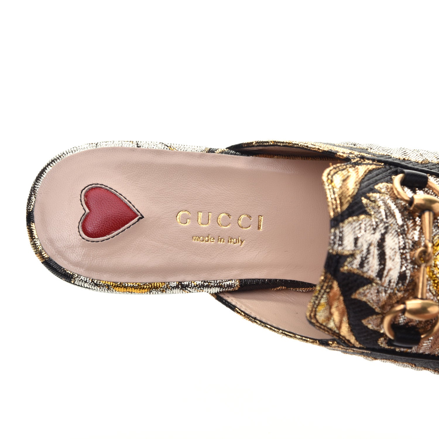 Gucci Jacquard Floral Womens Princetown Slippers 35 Oro Black 7 of 8