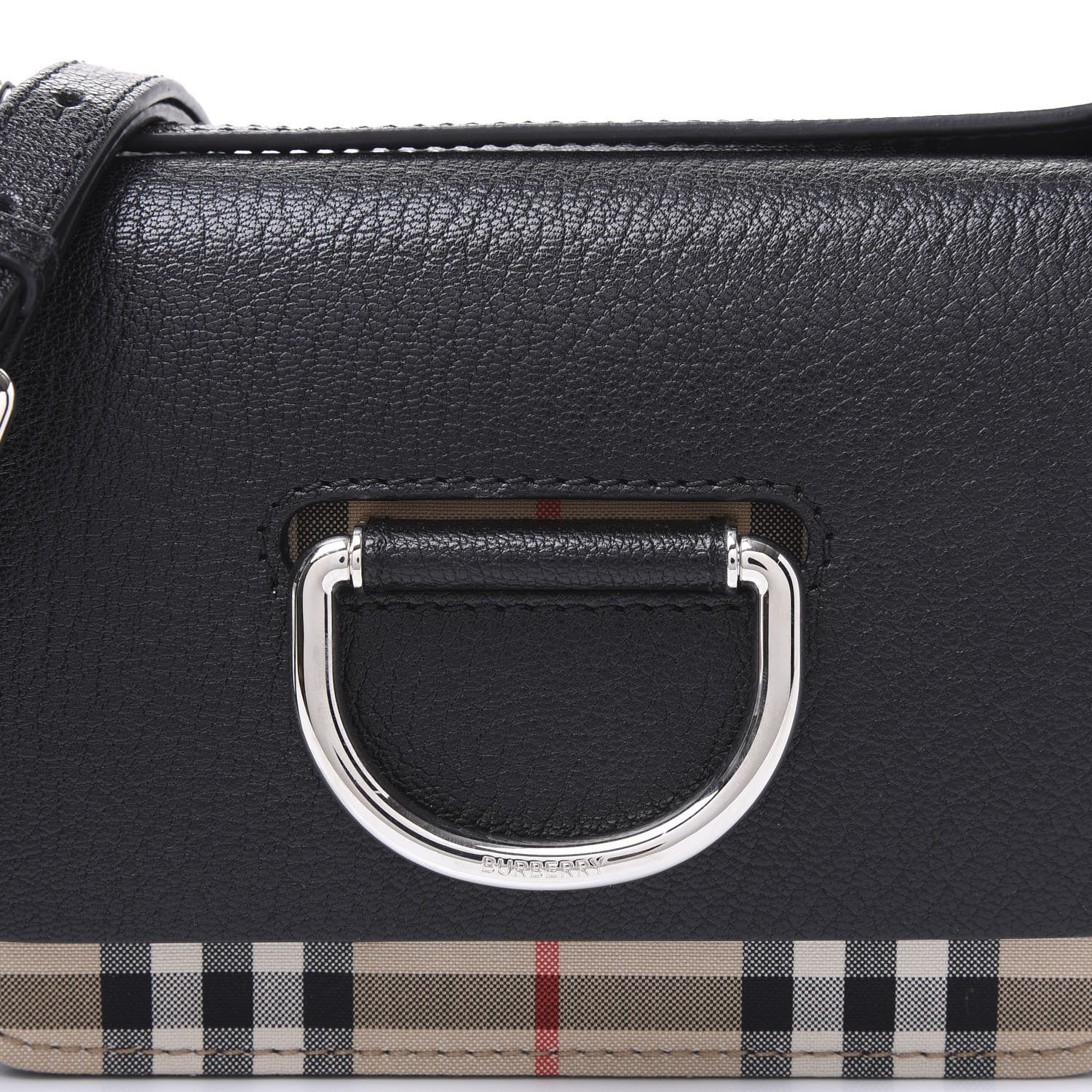 Burberry Goatskin Vintage Check Mini D-Ring Bag Black 9 of 9