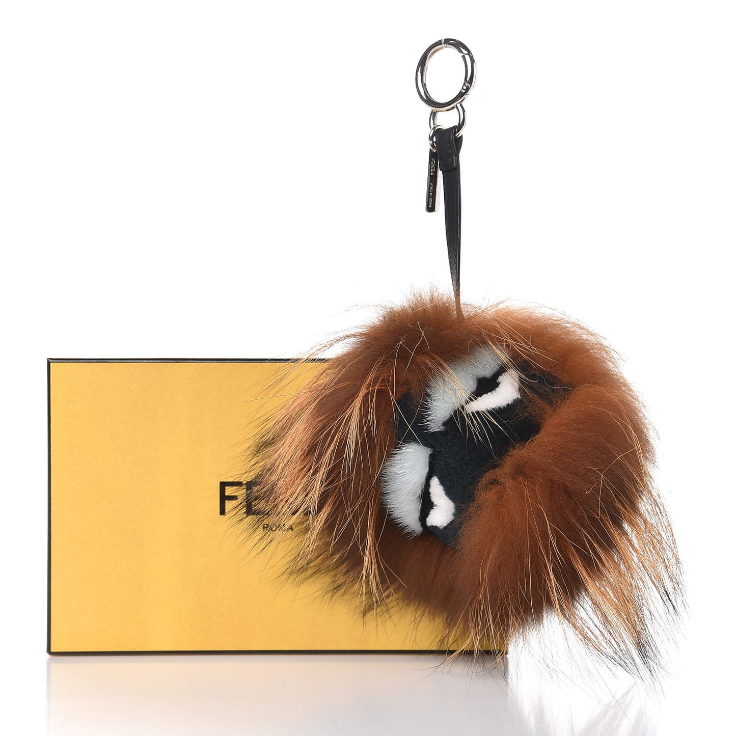 Fox Mink Rabbit Fur Vitello Flamingo Kooky Monster Bag Bug Charm Zucca Multicolor Black