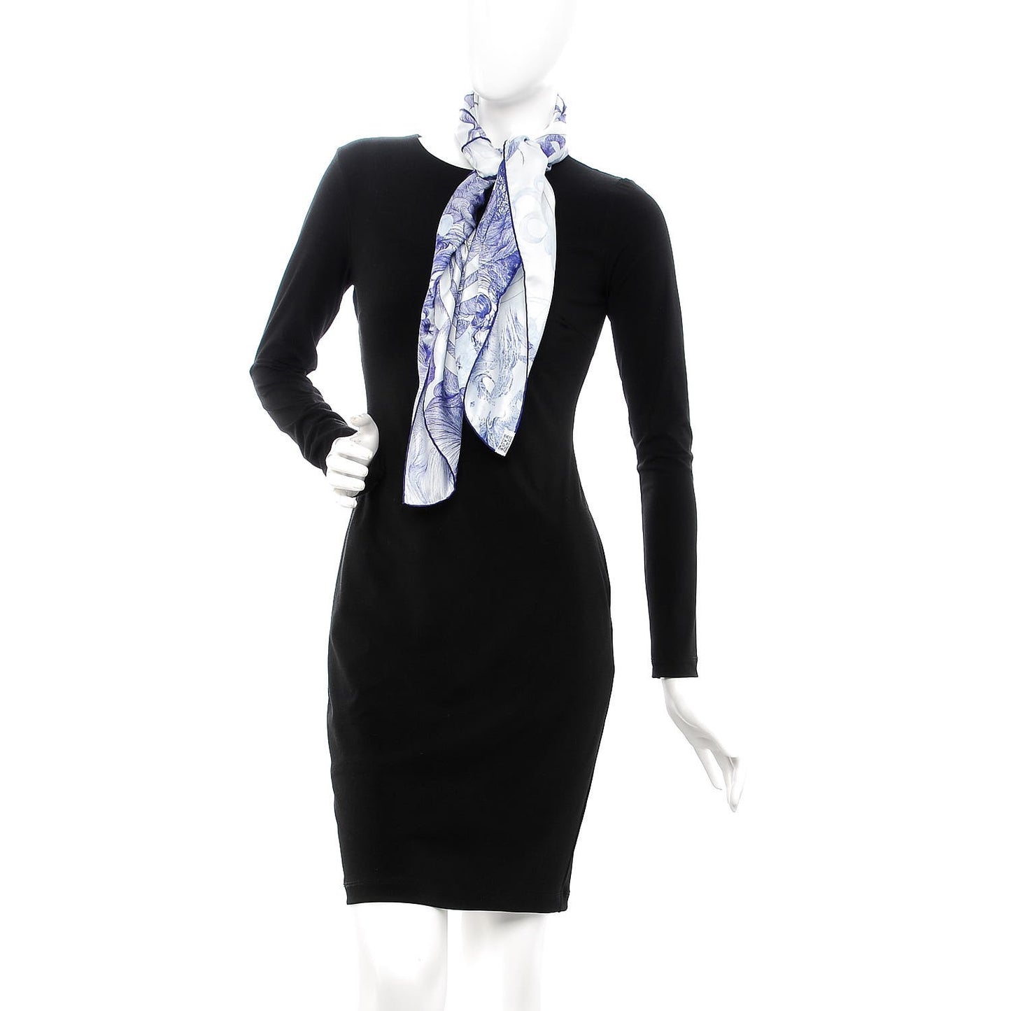 Silk Brides de Gala En Finesse Scarf 90 Encre Blanc Gris Bleuete