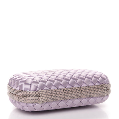 Bottega Veneta Satin Intreccio Impero Ayers Knot Clutch Lilac 4 of 8