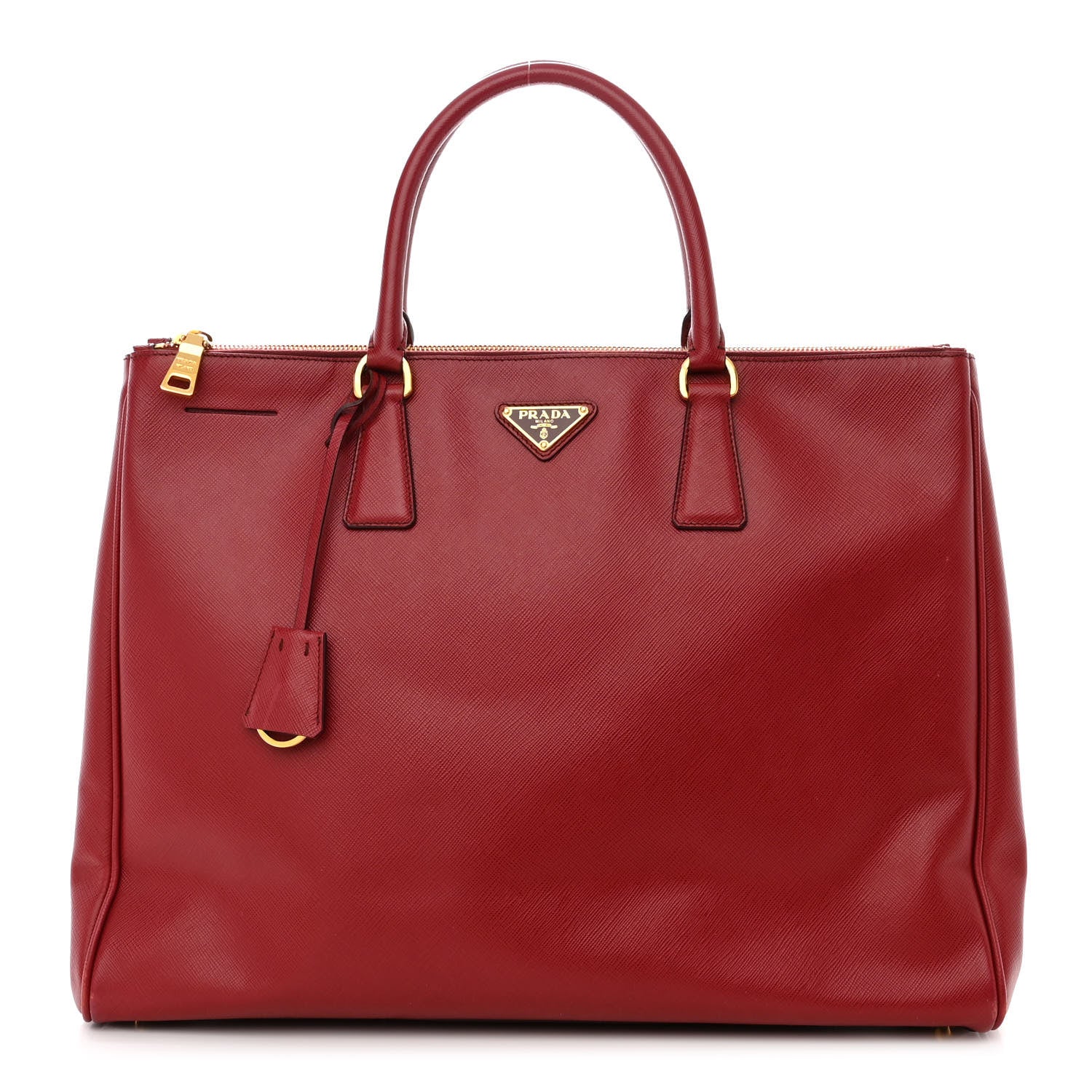 Prada Saffiano Large Galleria Double Zip Tote Fuoco 1 of 13