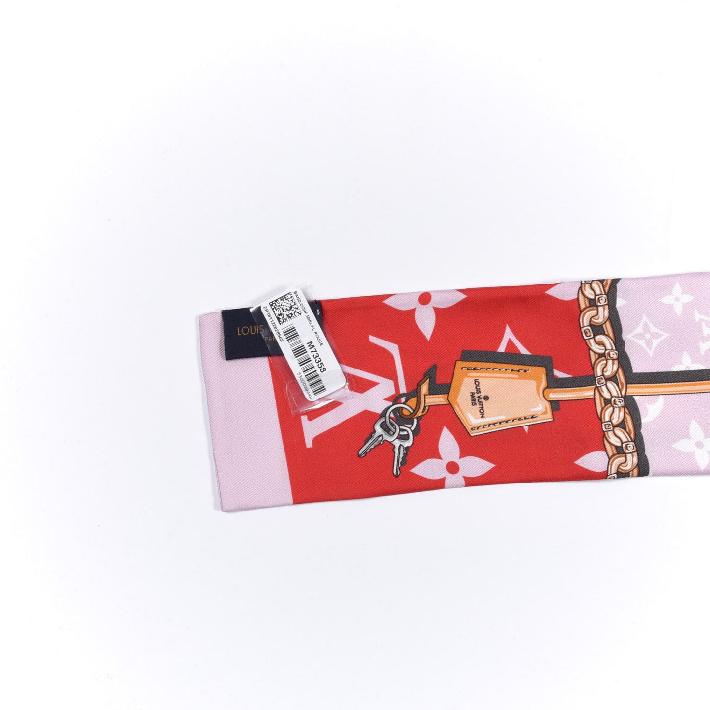 Silk Monogram Giant Confidential Bandeau Rouge