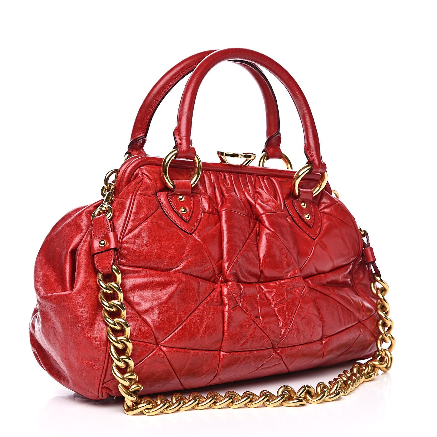 Lambskin Quilted Stam Red