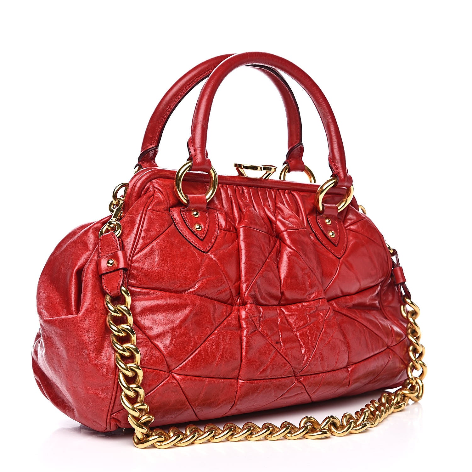 Marc Jacobs Lambskin Quilted Stam Red 3 of 14