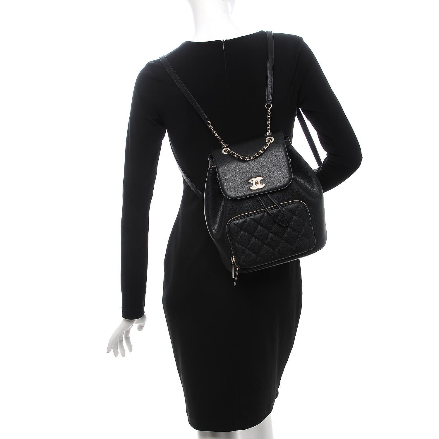 Chanel Caviar Quilted Business Affinity Backpack Black 2 of 8