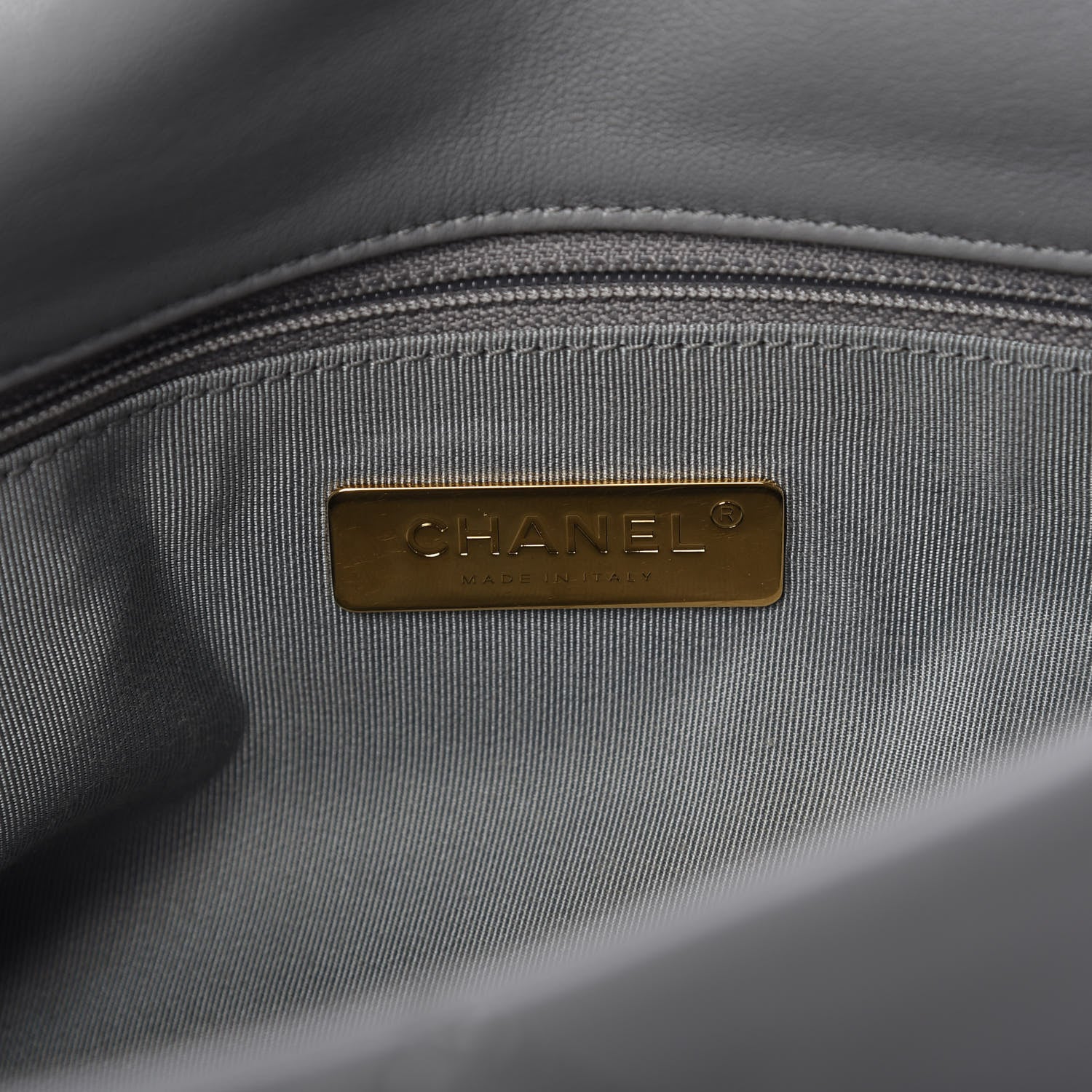 Chanel Goatskin Quilted Large Chanel 19 Flap Grey 8 of 11