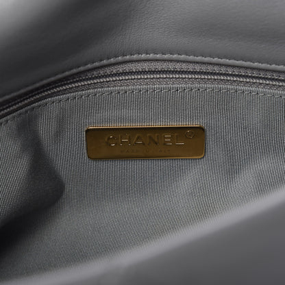 Chanel Goatskin Quilted Large Chanel 19 Flap Grey 8 of 11