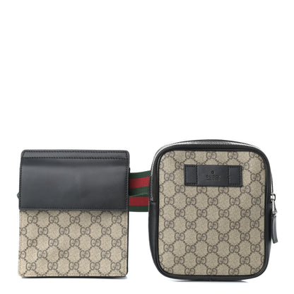 Gucci GG Supreme Monogram Web Belt Bag Black 1 of 18