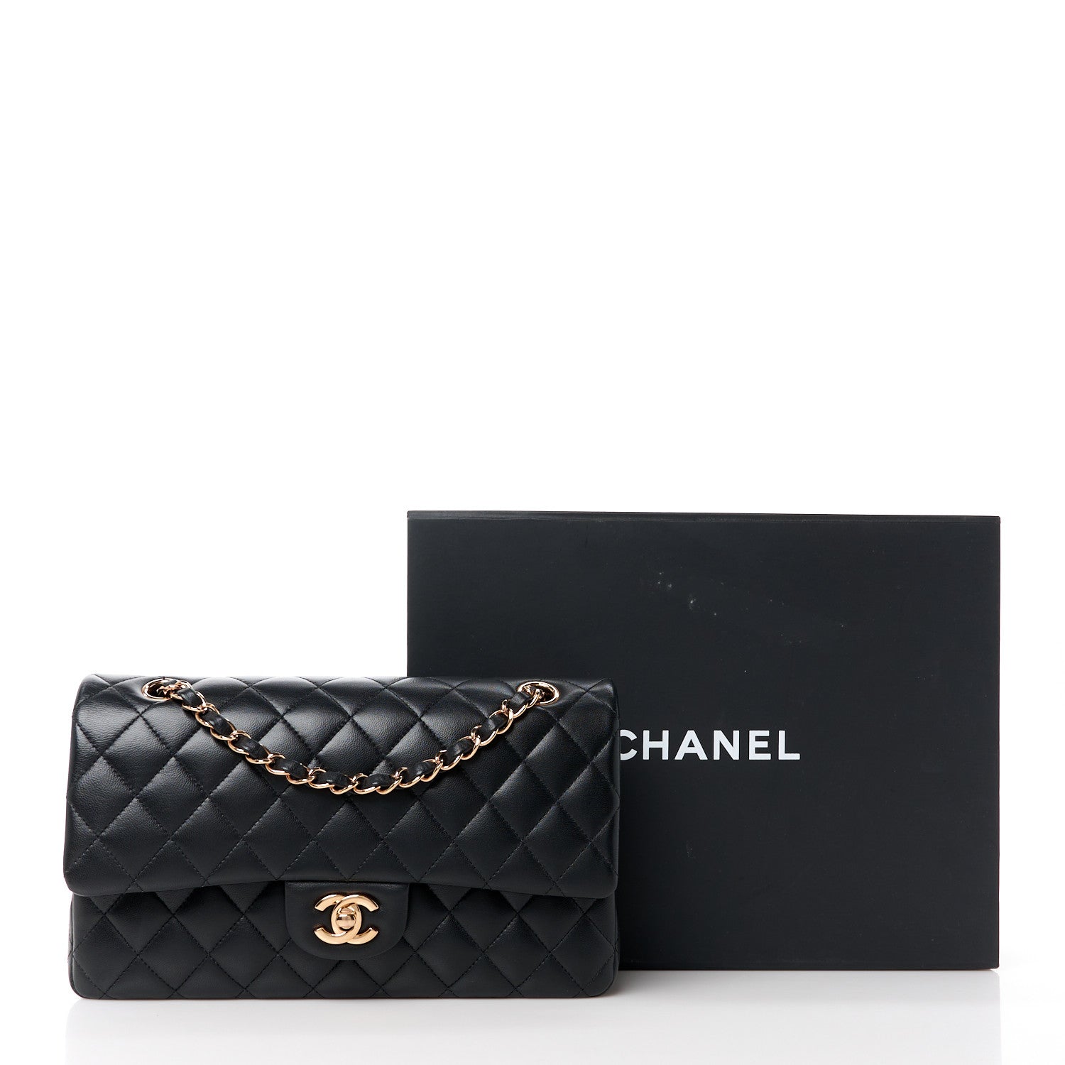 Chanel Lambskin Quilted Medium Double Flap Black 12 of 12