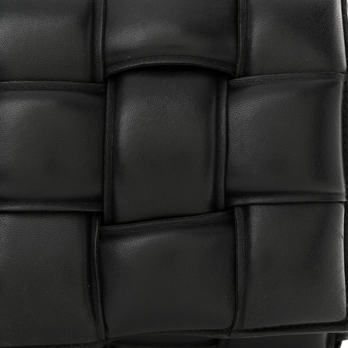 Nappa Maxi Intreccio Padded Cassette Crossbody Bag Black